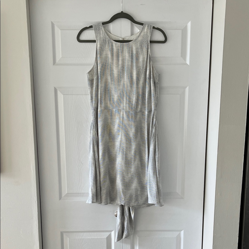 GAP Light Gray Sleeveless Dress with Waist Tie